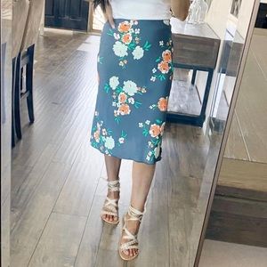 Loft Floral Midi Skirt